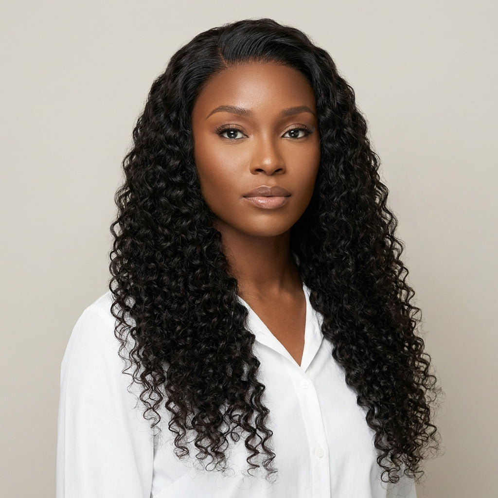 Half wig deep curly 20"